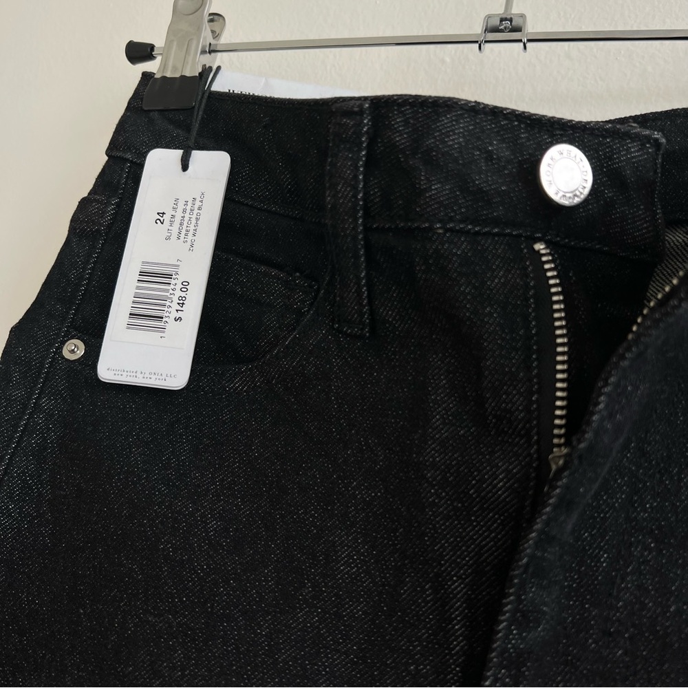 Weworewhat high waist black denim jeans NWT